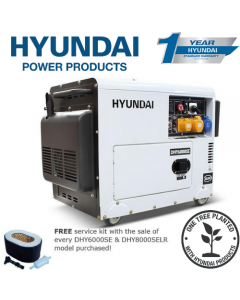 Hyundai 5.2kW/6.5kVA Silenced Standby Single Phase Diesel Generator  DHY6000SE