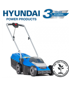 Hyundai 40V Lithium-Ion Cordless Battery Powered Roller Lawn Mower 33cm Cutting Width With Battery and Charger  HYM40LI330P